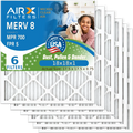 18x18x1 Air Filter MERV 8 Comparable to MPR 700 & FPR 5 Electrostatic Pleated Air Conditioner Filter 6 Pack HVAC AC Premium USA Made 18x18x1 Furnace Filters by AIRX FILTERS WICKED CLEAN AIR.