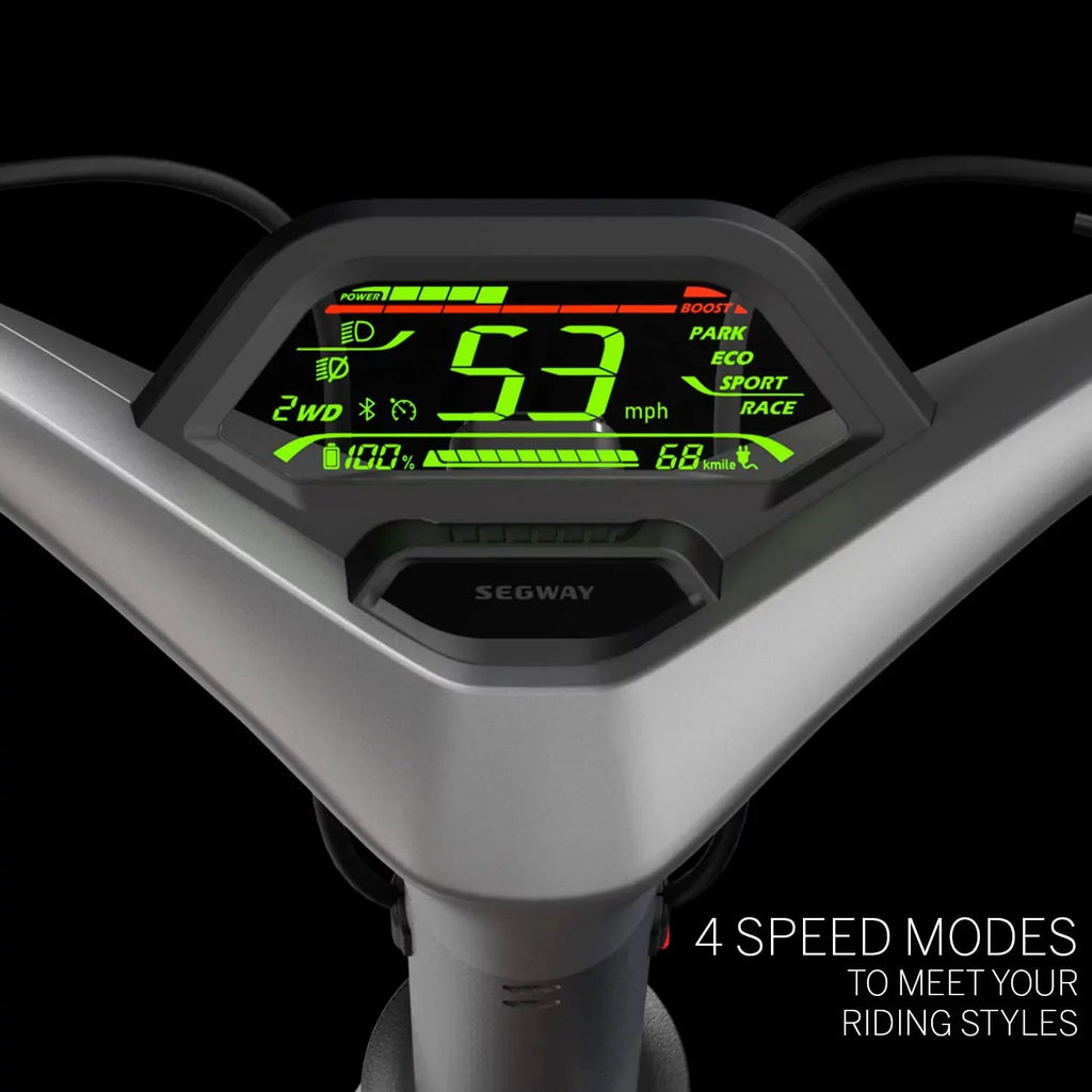 Segway SuperScooter GT2, 6000W Motor, 55.9 Miles Long Range, 43.5MPH, Dual Suspension, 11" Tires, Foldable, Adults