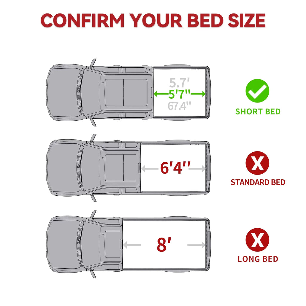 Ledkingdomus 8 ft 96.3" Bed Tonneau Cover Soft Quad-Fold for 2002-2023 Dodge Ram 1500 2500 3500