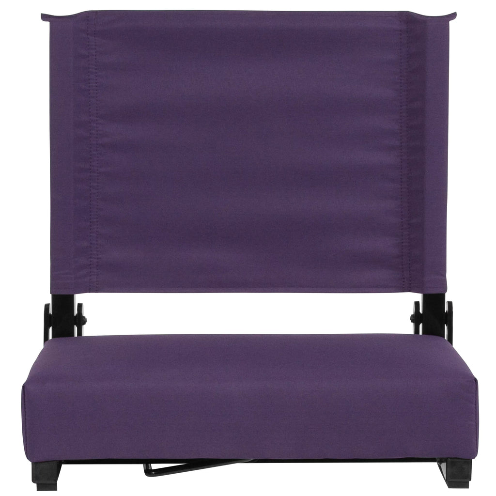 BizChair Set of 2 500 lb. Rated Lightweight Stadium Chair with Ultra-Padded Seat, Dark Purple