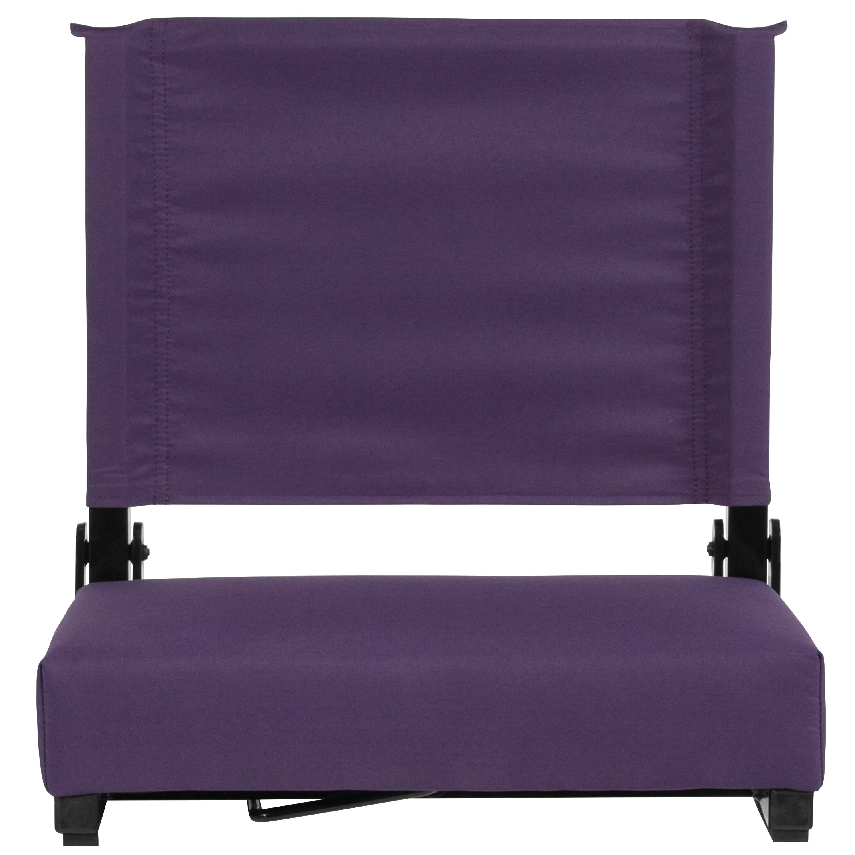 BizChair Set of 2 500 lb. Rated Lightweight Stadium Chair with Ultra-Padded Seat, Dark Purple
