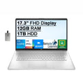 2021  17.3" FHD IPS 250 Nits Laptop Computer, 11th Gen Intel Core i5-1155G7 Processor, 12GB RAM, 1TB HDD, Backlit Keyboard, Intel Iris Xe Graphics, HD Webcam, HD Audio, Win 11, Silver, 32GB USB Card