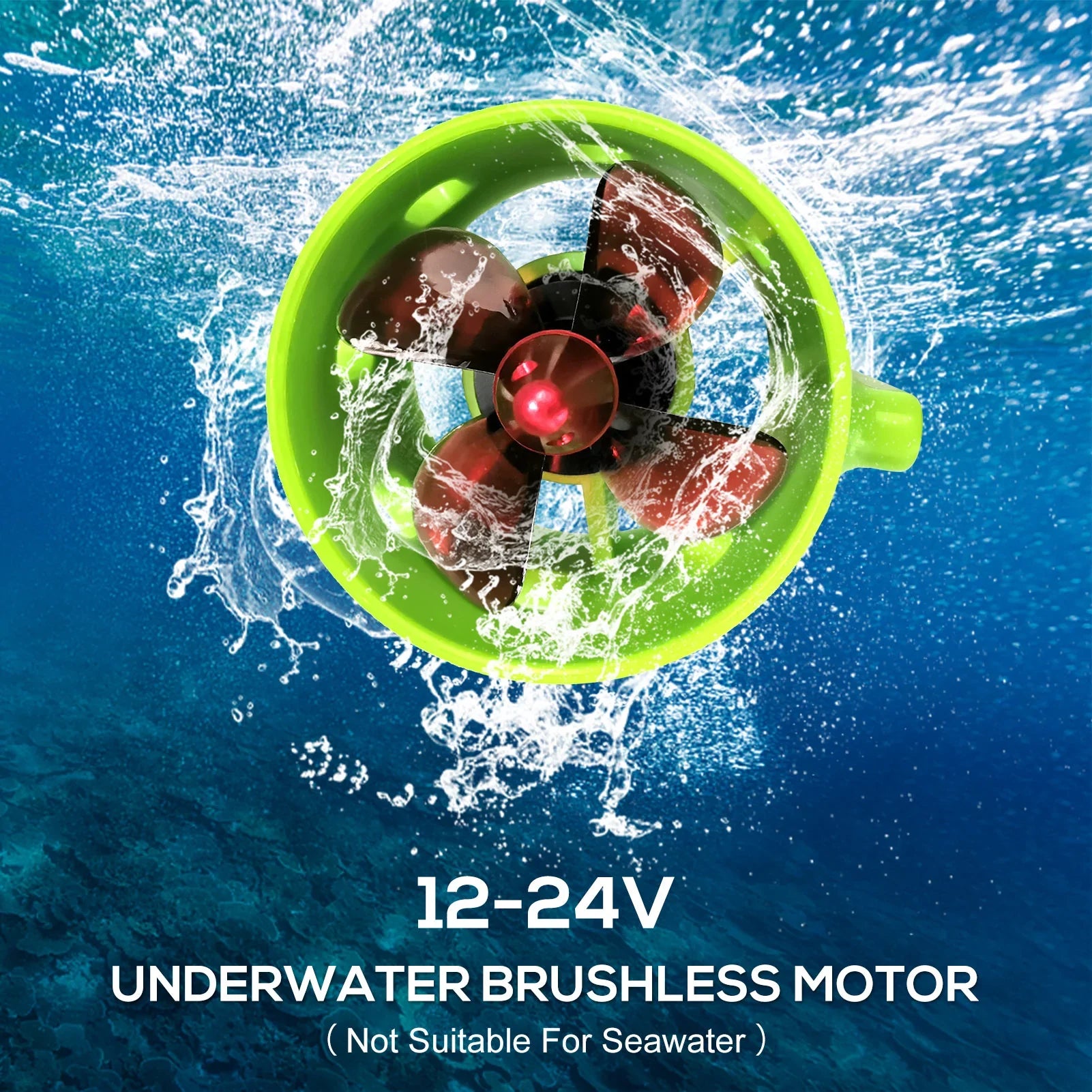 Suzicca 1000KV Underwater Brushless Motor Clockwise with with 4-Blade Propellers 12-24V Waterproof Electric Motor Drive Engine for  Bait Boat Nest Ship