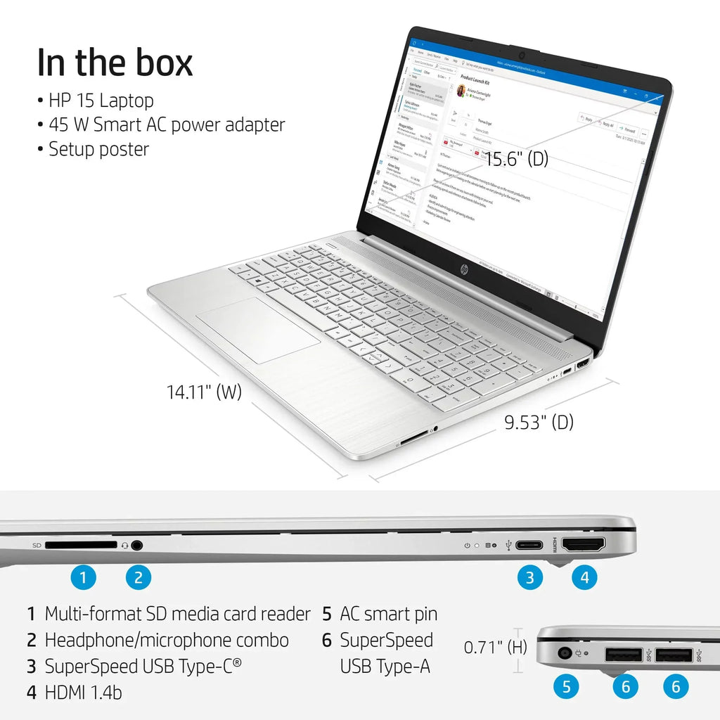 2023 Pavilion 15.6’’ FHD Screen Laptop, Quad Core Intel i5-1135G7 (Upto 4.2GHz), 8GB RAM, 512GB SSD, Iris Xe Graphics HD Webcam, WiFi 6, Bluetooth, Long Hour Battery, Windows 11+HubxcelAccessory
