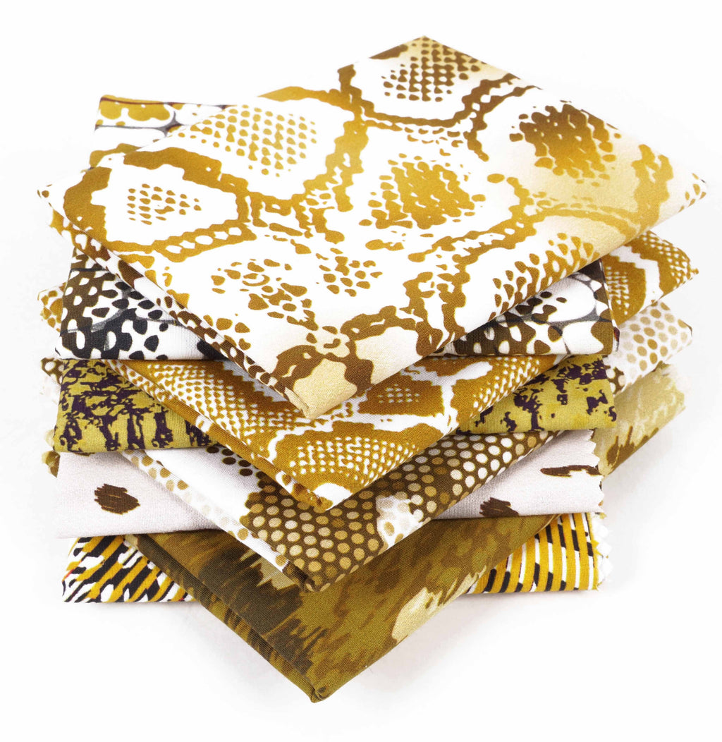 Soimoi 8 Pc Fat Quarter Bundle -Animal SkinPrint 18"x 22"DIY Patchwork-100% CottonPre-Cut Quilting Fabric (Yellow)