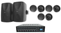Rockville ROCK MATRIX Multi Room Home Receiver+6) Ceiling+2) Black Wall Speakers
