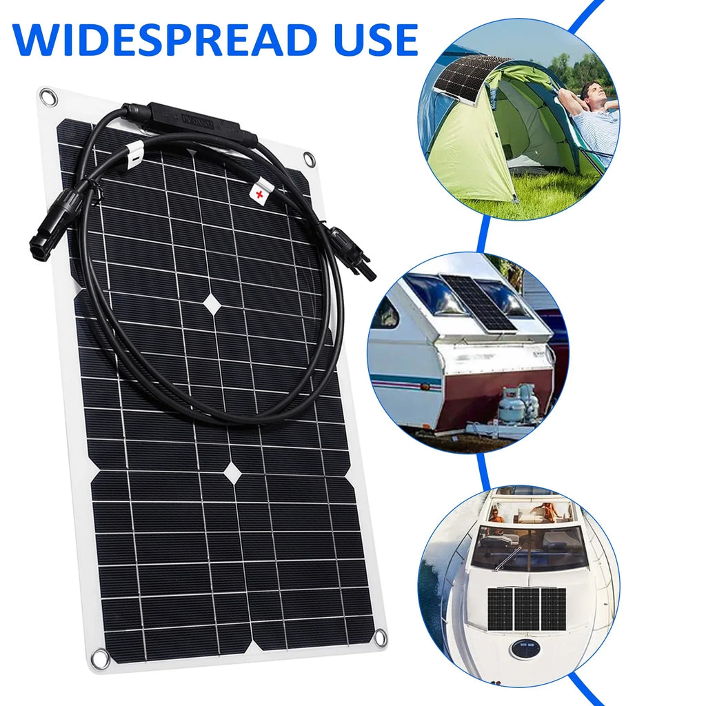 Dadypet Monocrystalline silicon panel,Solar Panel Car Battery Rv 20w 18v Portable Kit Waterproof Solar With Output To Output To 12v To 12v Car 12v Car Battery 18v Portable Solar Panel With Output