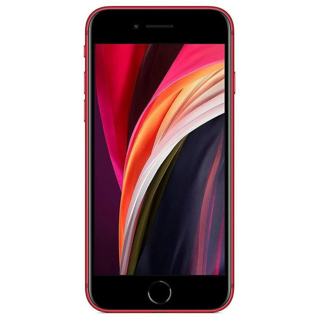 Restored  iPhone SE (2nd Gen) A2275 (Fully Unlocked) 64GB Red w/ Pre-Installed Tempered Glass (Refurbished)