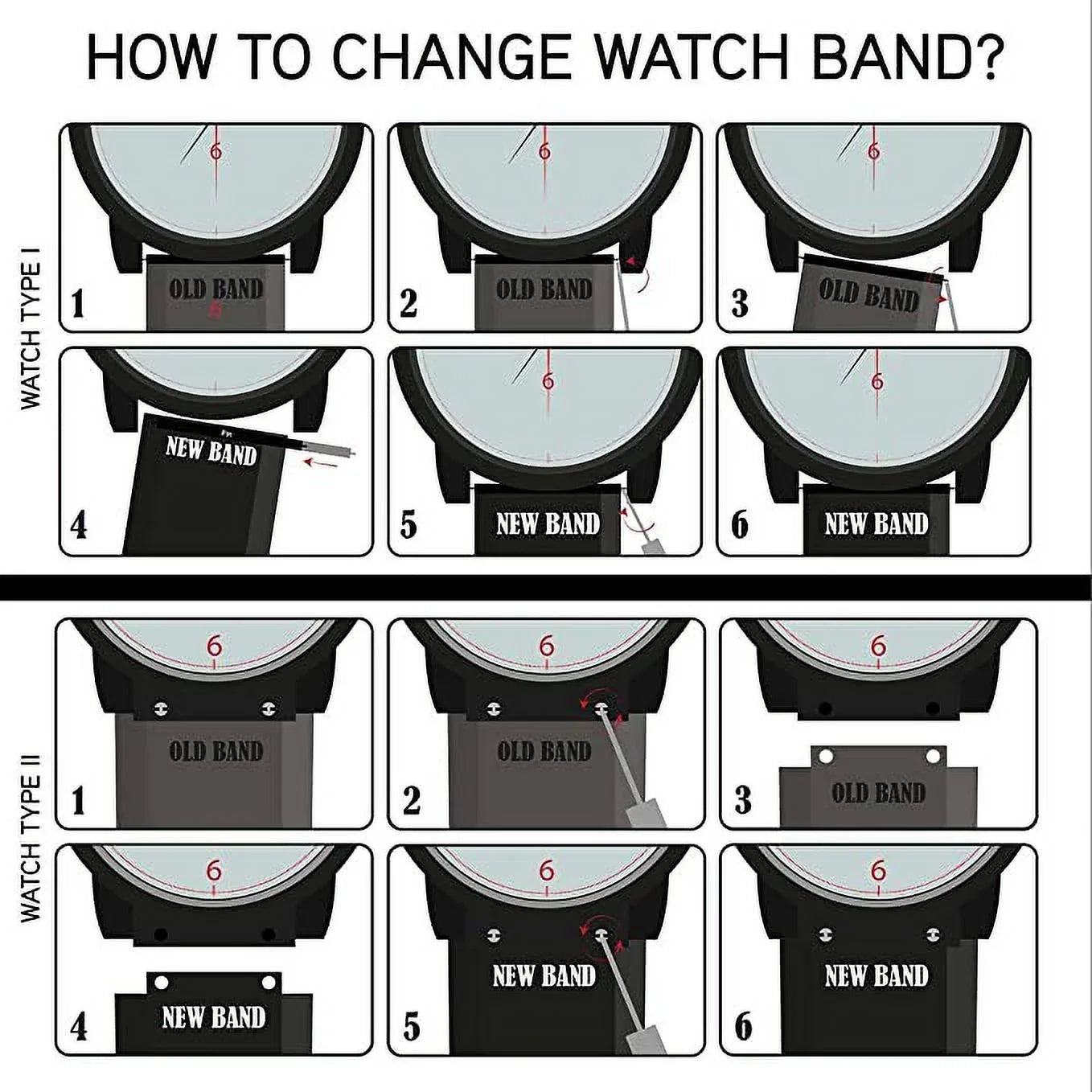WBH Band Fits For 44MM Hublot Big Bang Classic Fusion, Silicone Watch Band, 25MM Band Width, 22MM Buckle Width
