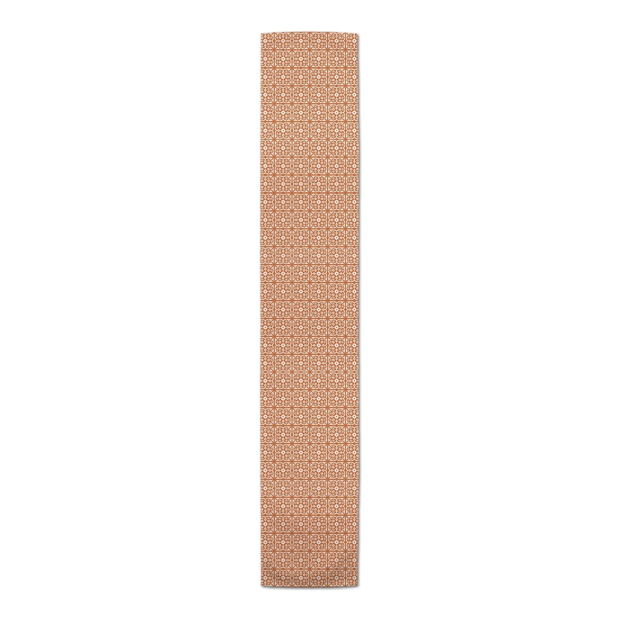 Creative Products Tile Pattern Orange 16x90 Poly Twill Table Runner
