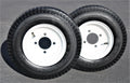 Antego Tire and Wheel 2-Pack Antego Trailer Tire on Rim 480-8 4.80-8 Load C 4 Lug White Wheel