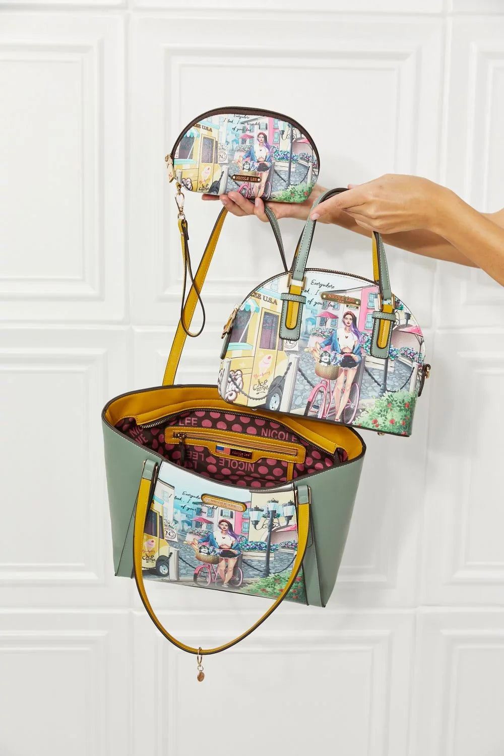 Nicole Lee USA Around The World Handbag Set, Trendsi