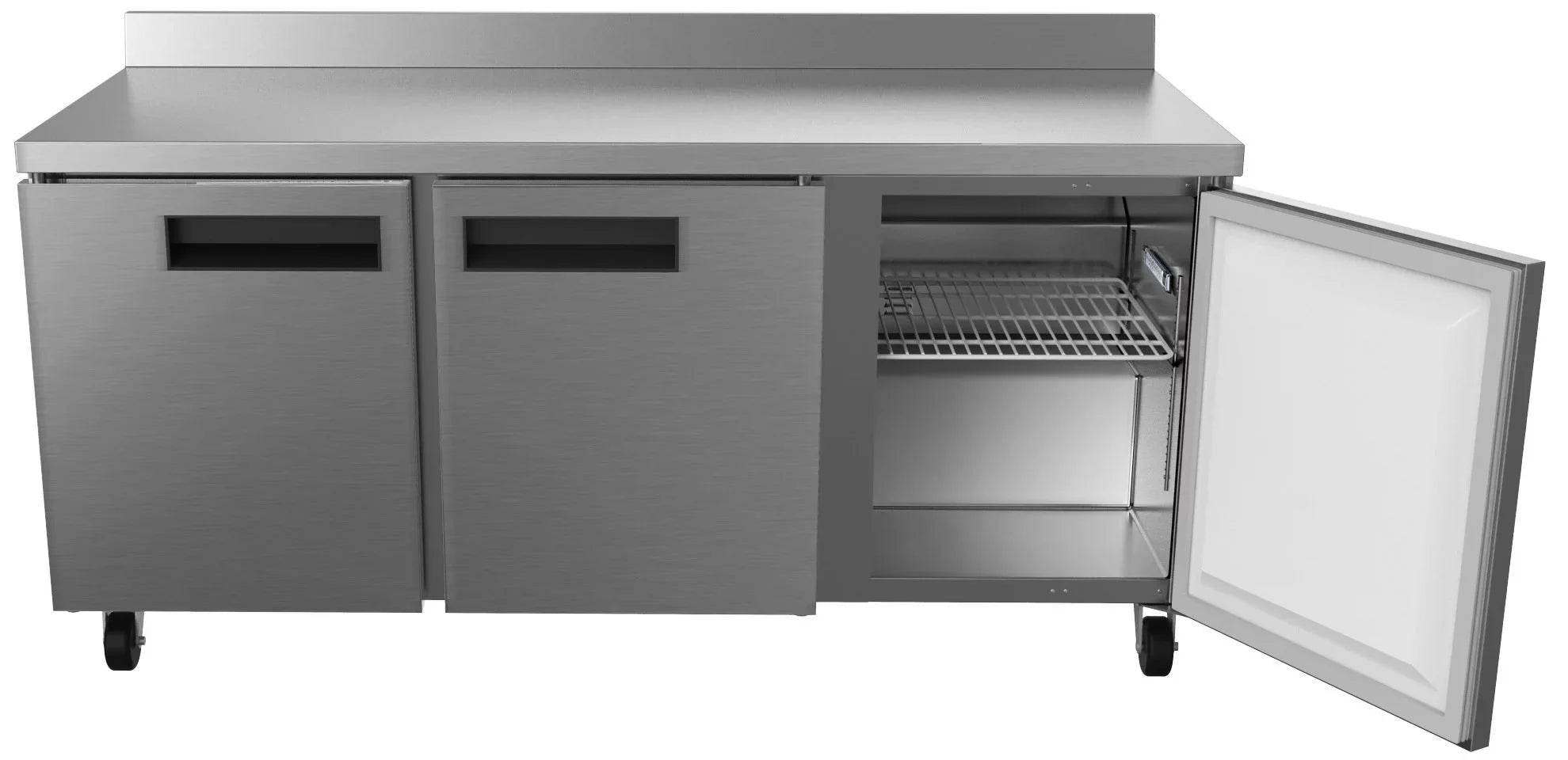 KoolMore 72 in. Commercial Three Door Worktop Refrigerator in Stainless Steel, 16.9 Cu. ft.