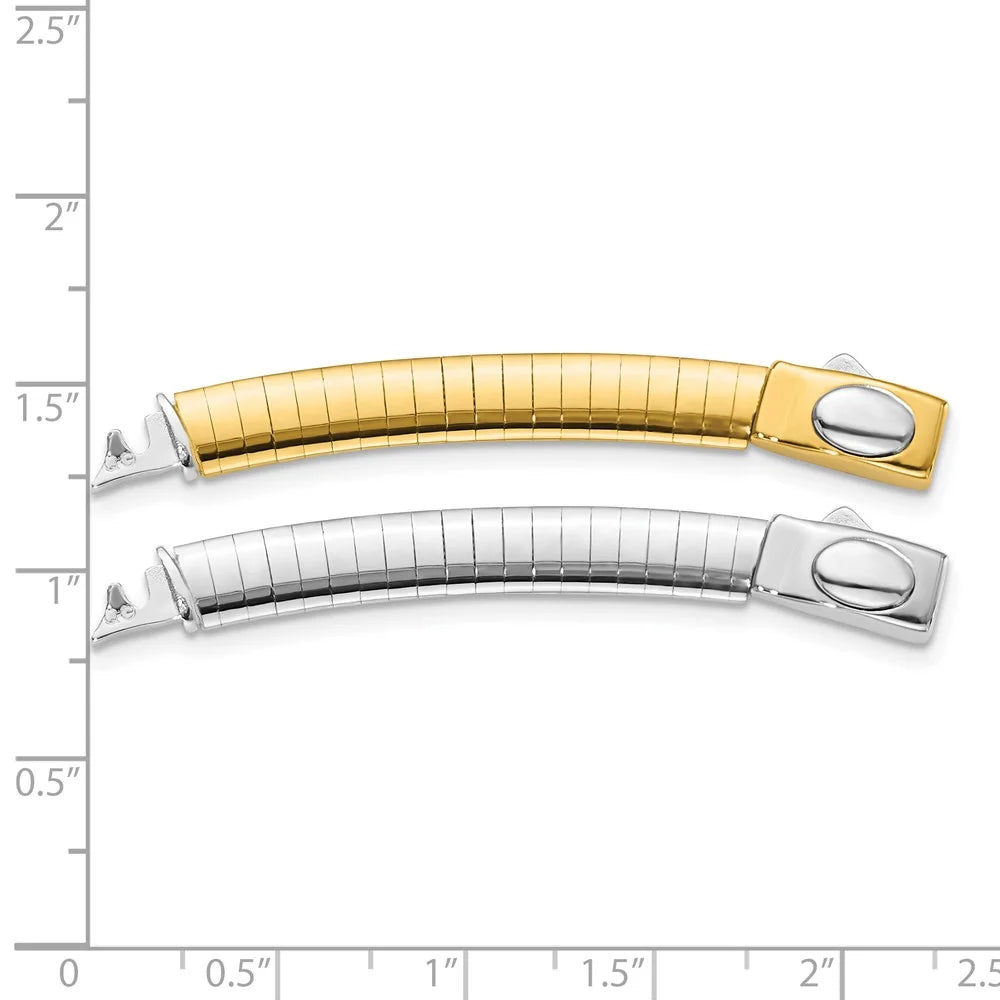14k 6mm White & Yellow Domed Omega Extender for Necklace QROMX6