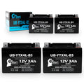 4-Pack UpStart Battery Replacement for 2004 Bombardier (Can-Am) DS90, DS90F, Quest 90CC Factory Activated, Maintenance Free, ATV Battery - 12V, 3Ah, UB-YTX4L-BS
