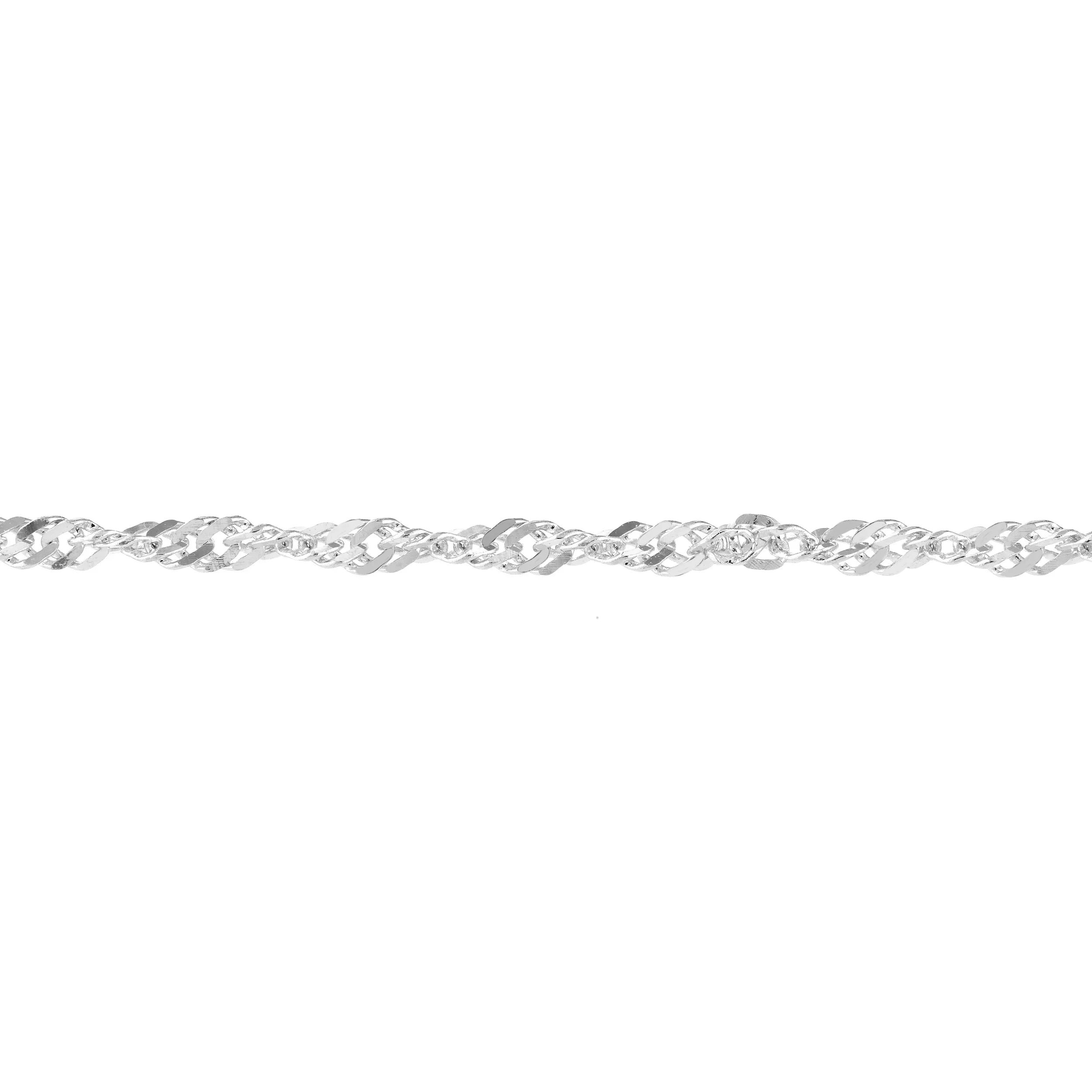 14K White Gold Women's 9"-10" Adjustable 1.7mm Singapore Anklet