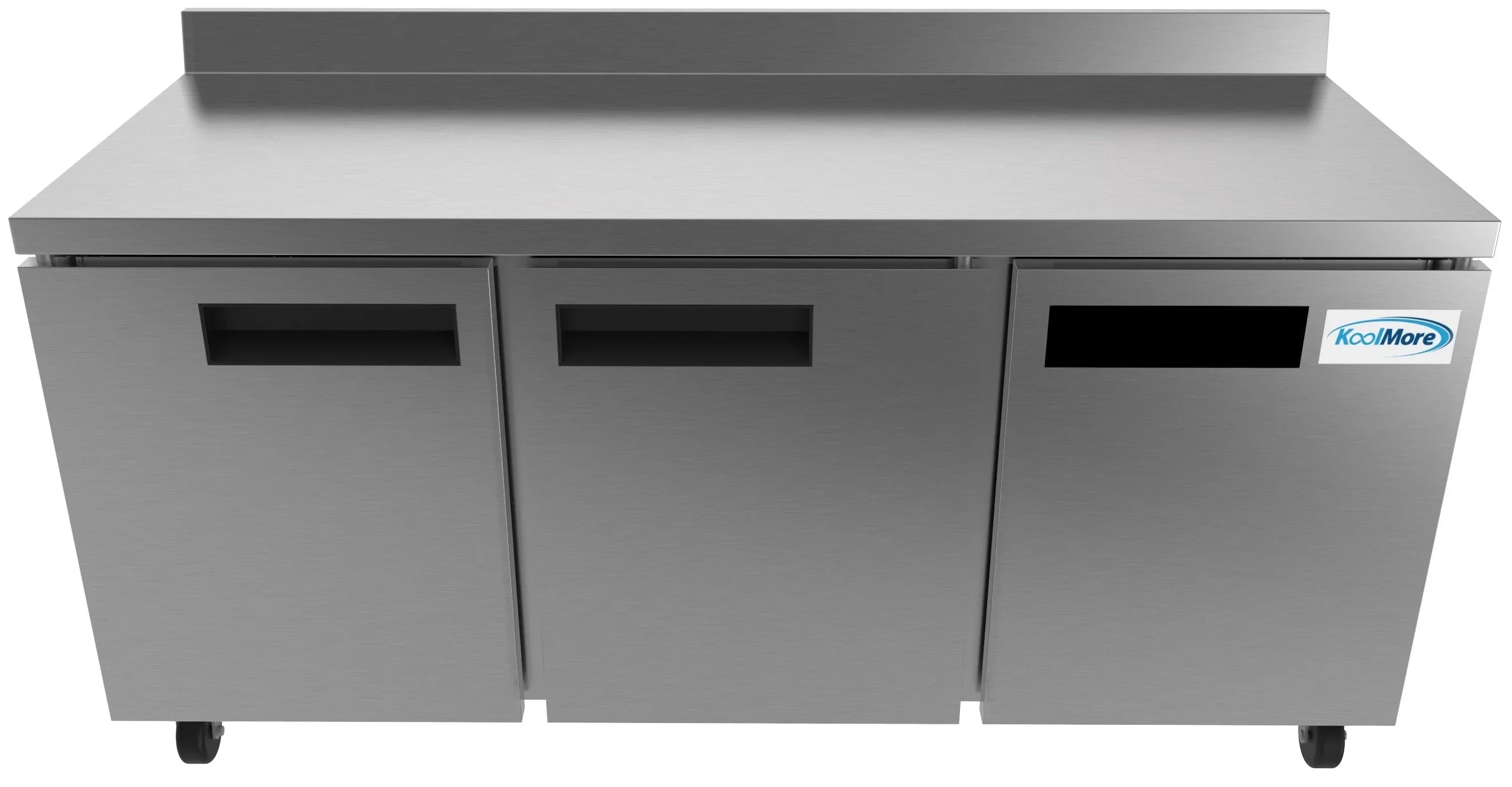 KoolMore 72 in. Commercial Three Door Worktop Refrigerator in Stainless Steel, 16.9 Cu. ft.