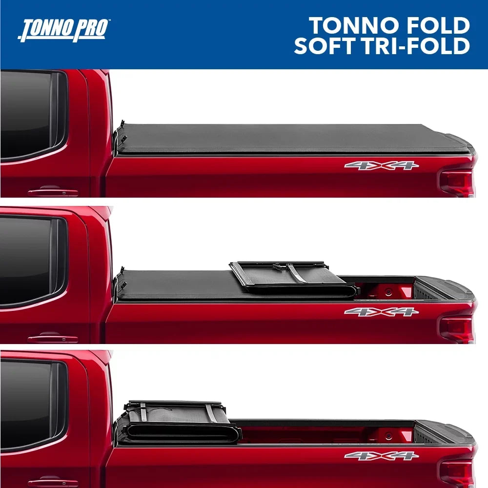 Tonno Pro | Tonno Fold, Soft Folding Truck Bed Tonneau Cover | 42-210 | Fits 2019 - 2021 Dodge Ram 1500/2500/3500 6' 4" Bed (76.3")
