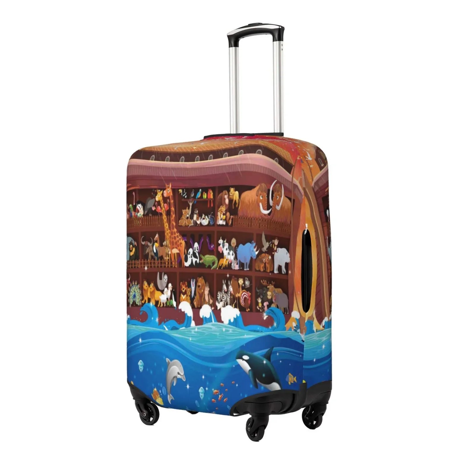 Junzan Animals On Noah'S Ark2 Print Washable Luggage Cover - Fashion Suitcase Protector Fits 18-32 Inch Luggage