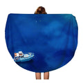SIDONKU 60 inch Round Beach Towel Blanket Boats and Turquoise Water in The Blue Lagoon Travel Circle Circular Towels Mat Tapestry Beach Throw