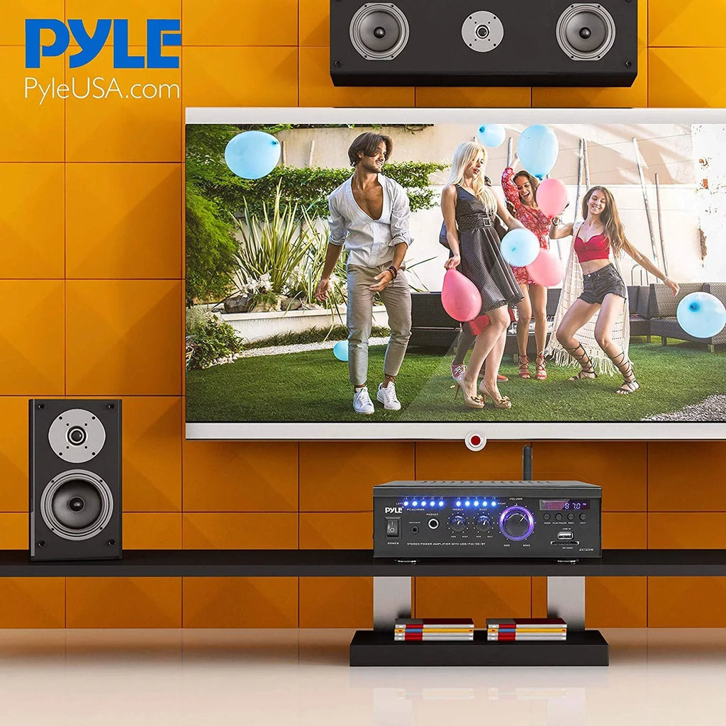 Pyle PCAU46BA Bluetooth Home Audio Amplifier System w/ Blue LED Display