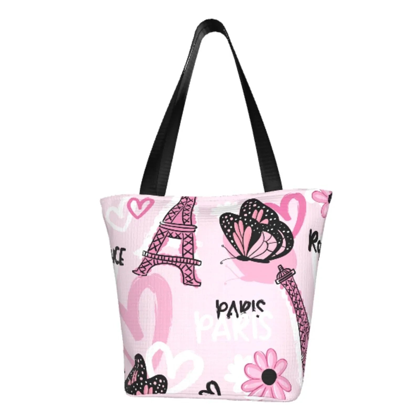 Lukts Eiffel Tower And Butterflies Tote Bag,Shoulder Bag Women'S Hobos Handbags Large Capacity Shopping Bag