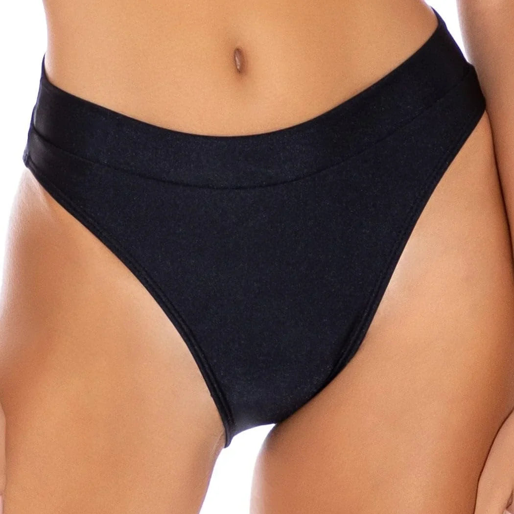 Luli Fama Cosita Buena High Banded Waist Bottom Black MD