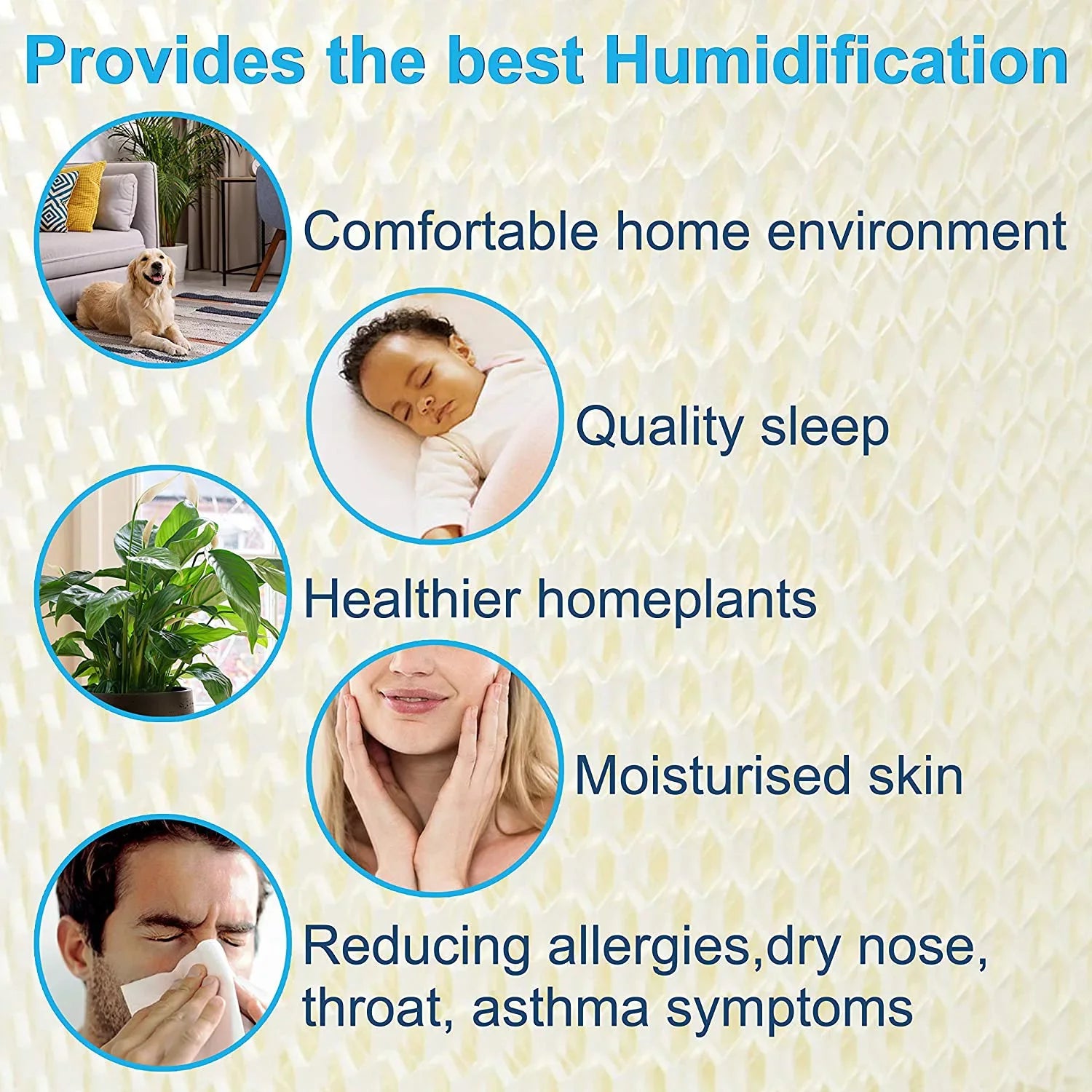 HQRP 4-Pack Humidifier Wick Filter for Bionaire WH2510, WH2530, WH3060, WS3510, WS3560, WS3650-U Humidifiers