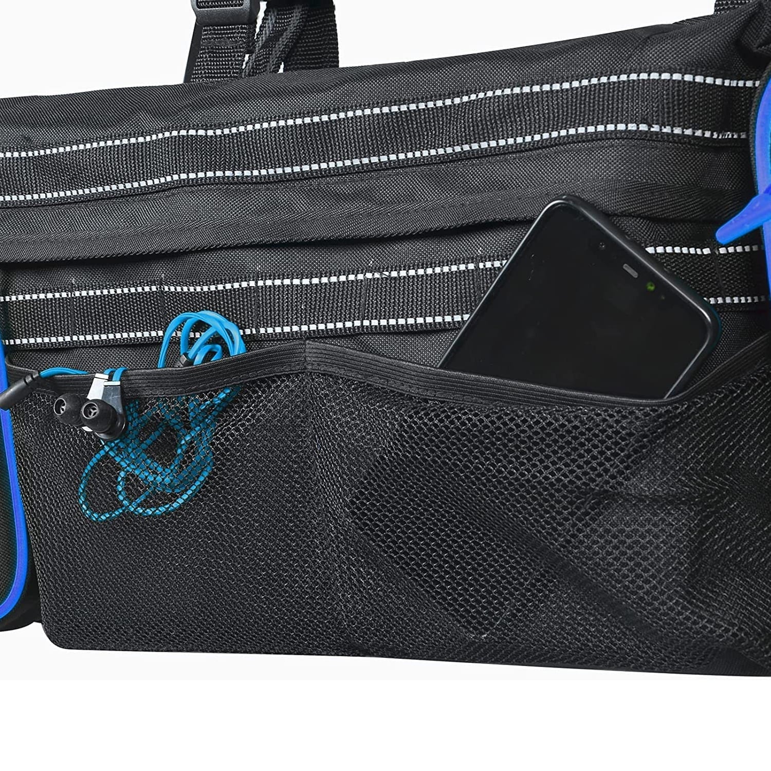 UTV Car Organizer Large Roll Cage Cargo Rear Storage Bag Gear Bags For Most Full Size For Polaris For Yamaha For Kawasaki UTVs (Blue)