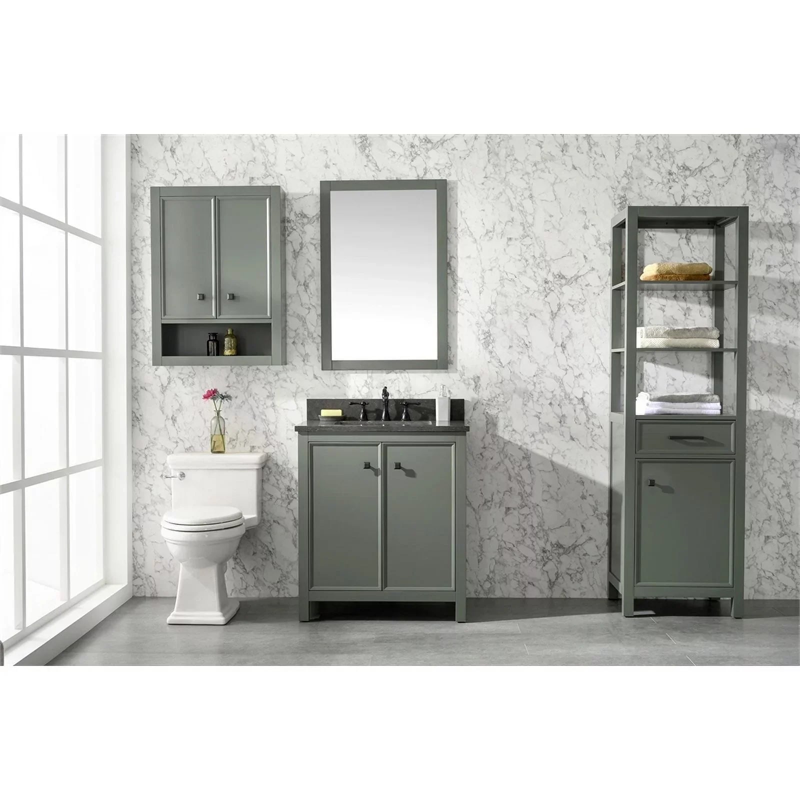 Legion Furniture 30" Contemporary MDF/Veneer Wood Sink Vanity Cabinet - Green