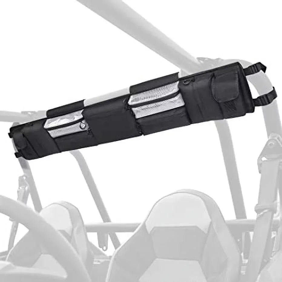 MICTUNING UTV Roll Cage Organizer, Cargo Rear Storage Bag Gear Bags, Tools Storage Solution for Most Full Size UTVs, Polaris, Yamaha and Kawasaki UTVs Black