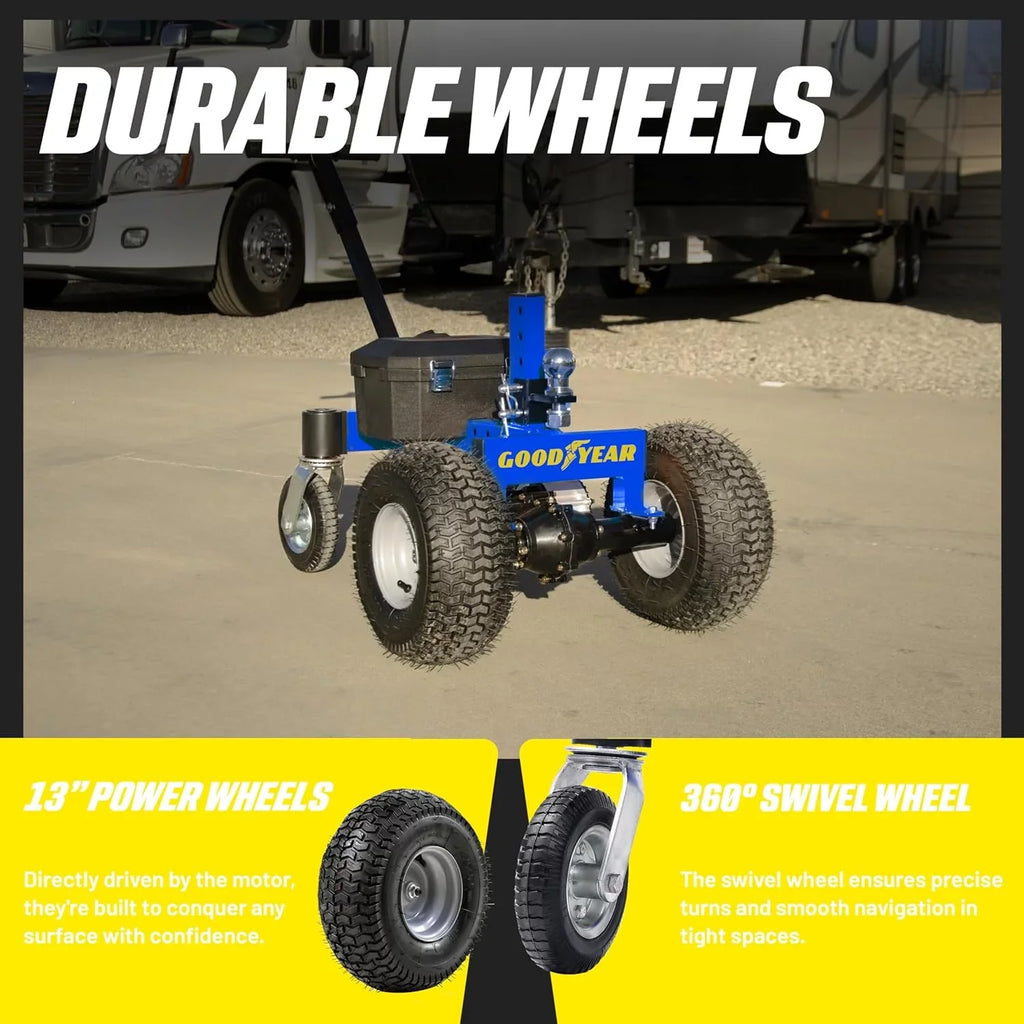Goodyear Advanced Electric Trailer Dolly – 3600LBS Max Trailer Weight, 600LB Tongue Weight, DC 24V 800W 7Ah, Quiet Operation, RV/Boat/Utility/Jet Ski Mover with Commercial 2" Ball Hitch Mount