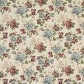 F900 Green Red And Blue Floral Tapestry Upholstery Fabric By The Yard