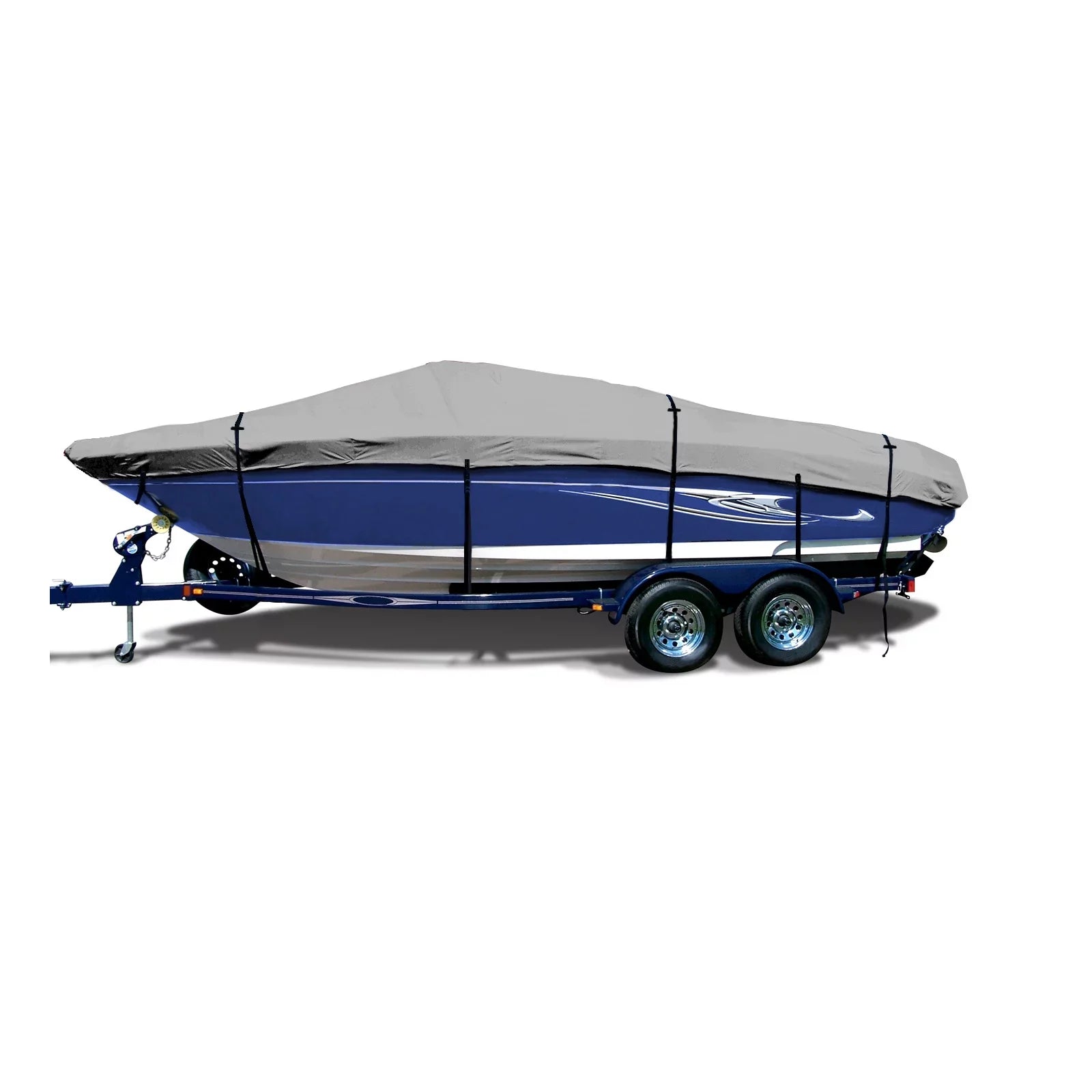 SavvyCraft Pro Bass Style Fishing O/B Trailerable Boat Cover 18'6" x 92" Grey