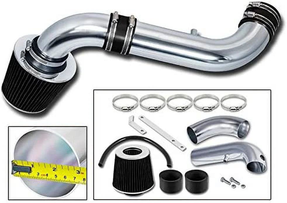 Rtunes Racing Short Ram Air Intake Kit + Filter Combo BLACK Compatible For 03-10 Dodge Dakota 3.7L 4.7L â€¦
