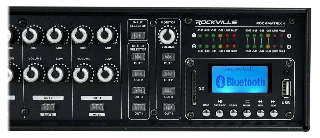 Rockville ROCK MATRIX Multi Room Home Receiver+6) Ceiling+2) Black Wall Speakers