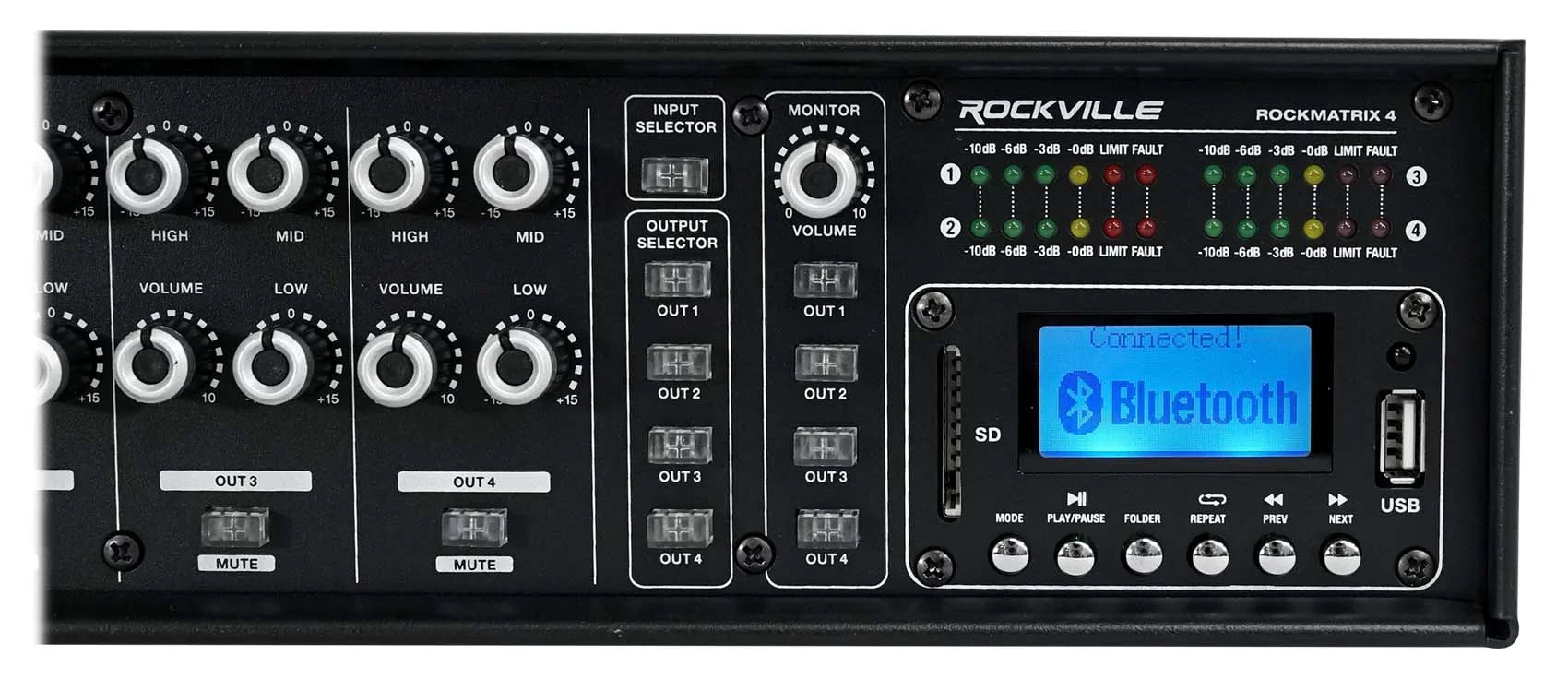 Rockville ROCK MATRIX Multi Room Home Receiver+6) Ceiling+2) Black Wall Speakers