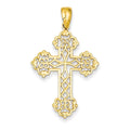 Beautiful 14K Lacey Budded Cross Pendant