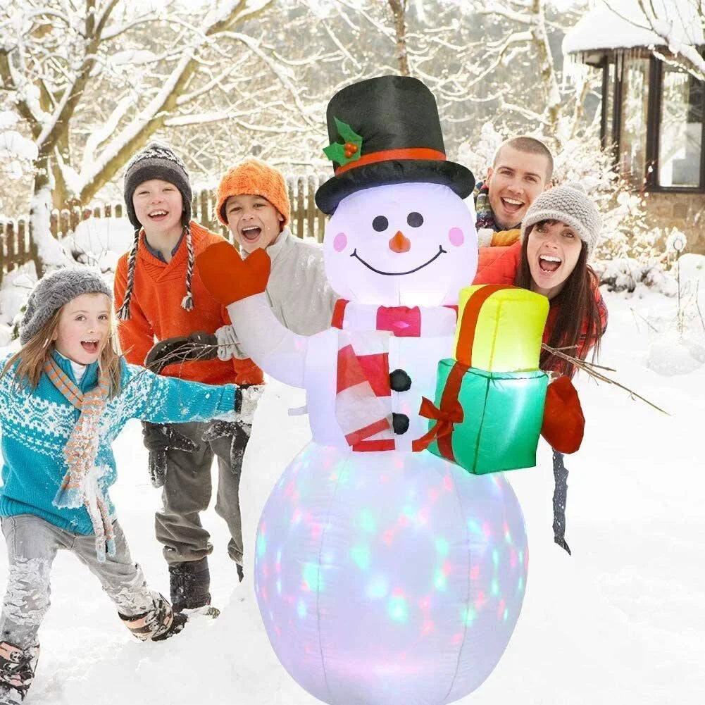 5ft InfLatitudeable Snowman Airblown Christmas Decor Yard Decoration LED Lights for Xmas Home Garden Family Prop Lawn Holiday Party Outdoor Decor