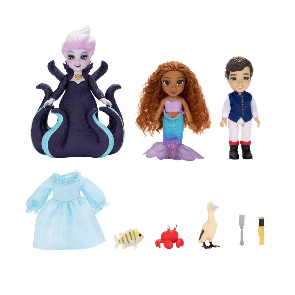 Disney The Little Mermaid Live Action Ariel Ursula Eric Petite Doll Gift Set New