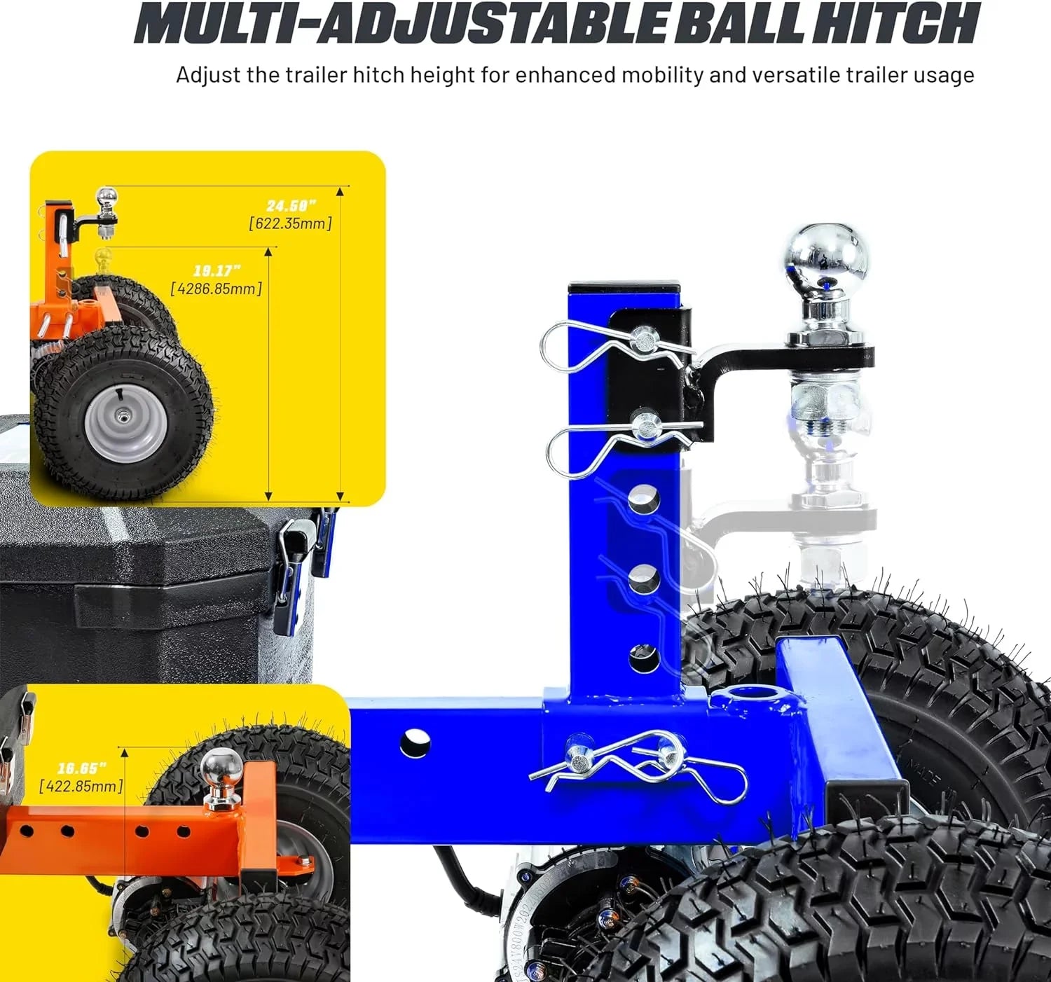 Goodyear Advanced Electric Trailer Dolly – 3600LBS Max Trailer Weight, 600LB Tongue Weight, DC 24V 800W 7Ah, Quiet Operation, RV/Boat/Utility/Jet Ski Mover with Commercial 2" Ball Hitch Mount
