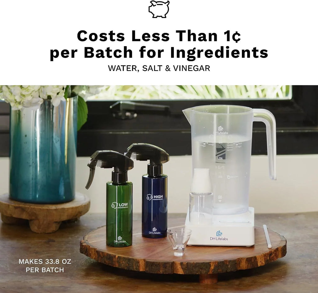 DH Lifelabs | Aaira Surface Multi - Purpose Cleaning & Disinfectant HOCL Generator | Eliminates 99.9% of Germs | Odor Eliminator Mold Mildew Pets Smoking | Create Household Cleaner Supplies at Home