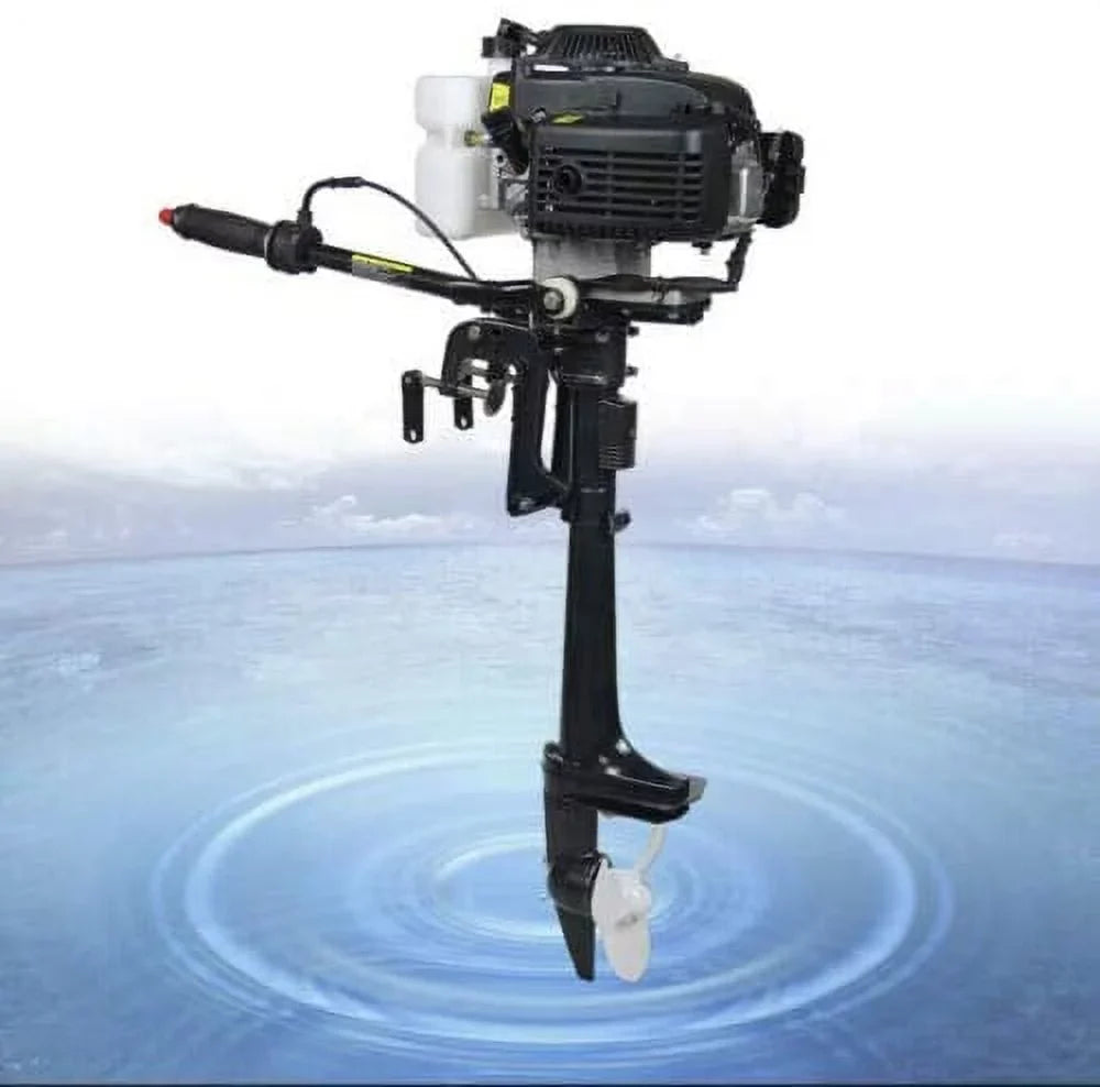 Miumaeov Outboard Trolling Motor 3.6 2 Stroke InfLatitudeable Shaft Fishing Boat Engine Propeller CDI Control Air Cooling System Heavy Duty Tiller Shaft
