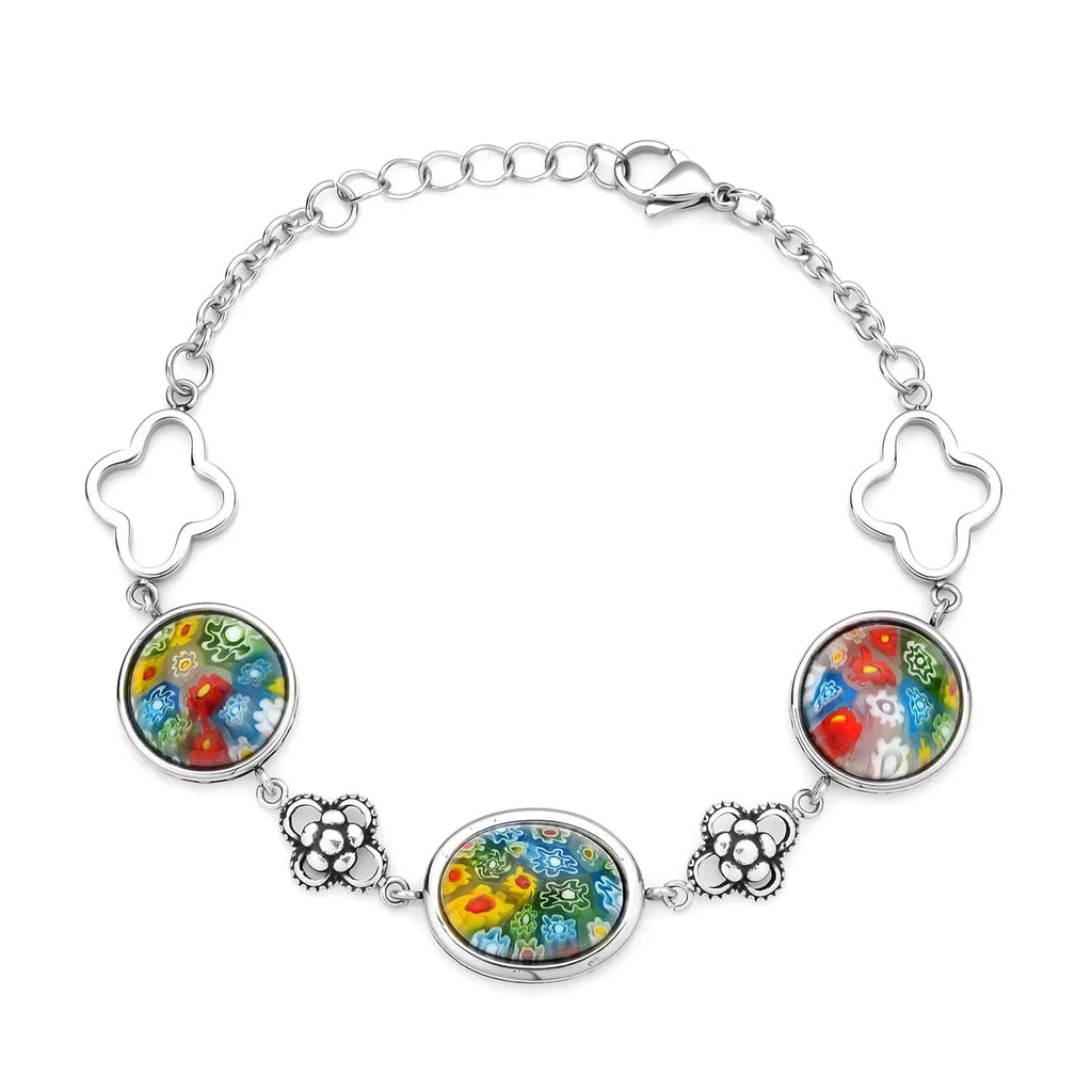 Shop LC Stainless Steel Oval Glass Bracelet Costume Stylish Unique Fashion Jewelry for Women Size 6.75" Birthday Mothers Day Gifts for Mom