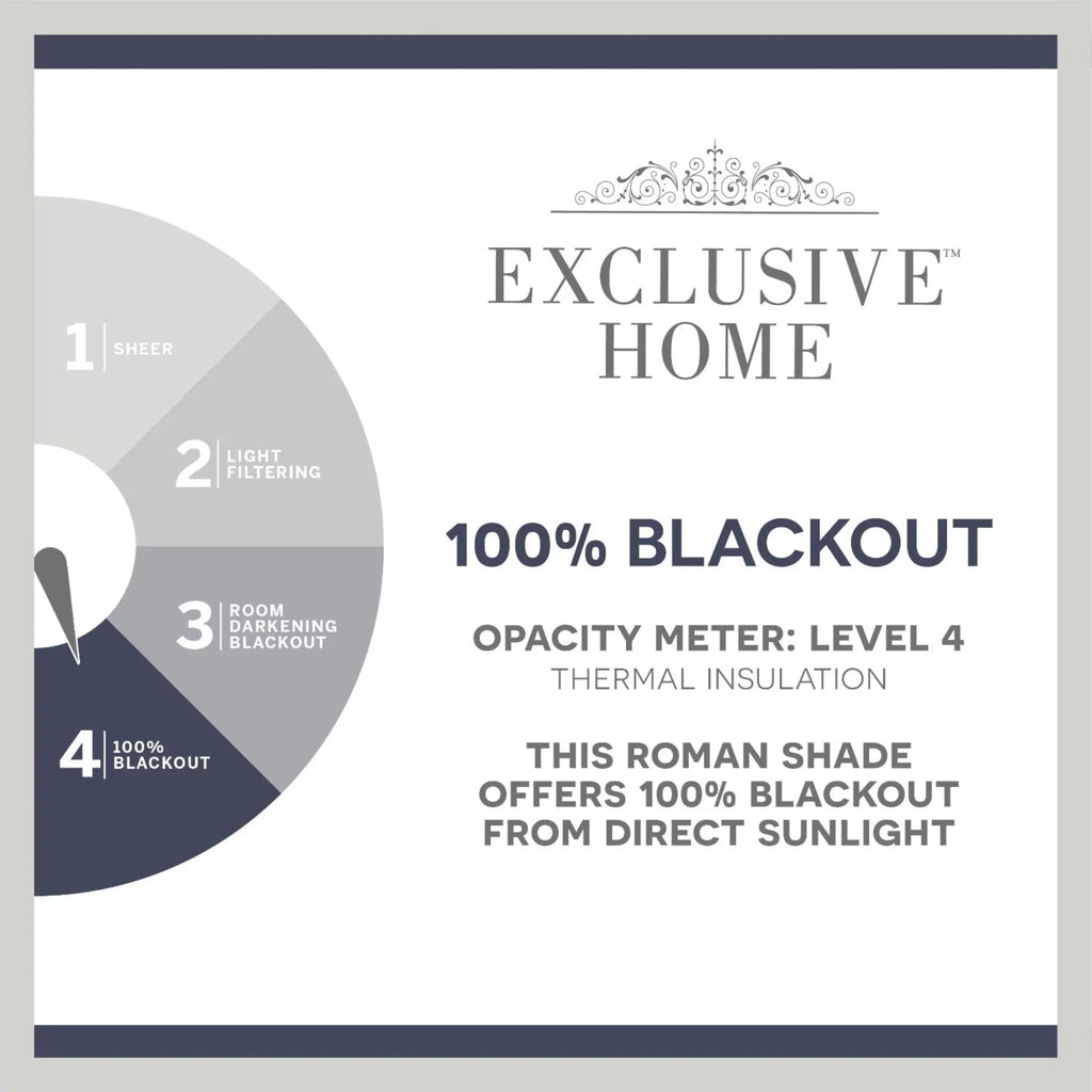 Exclusive Home Esme Total Blackout Roman Shade, 31"x64", Silver