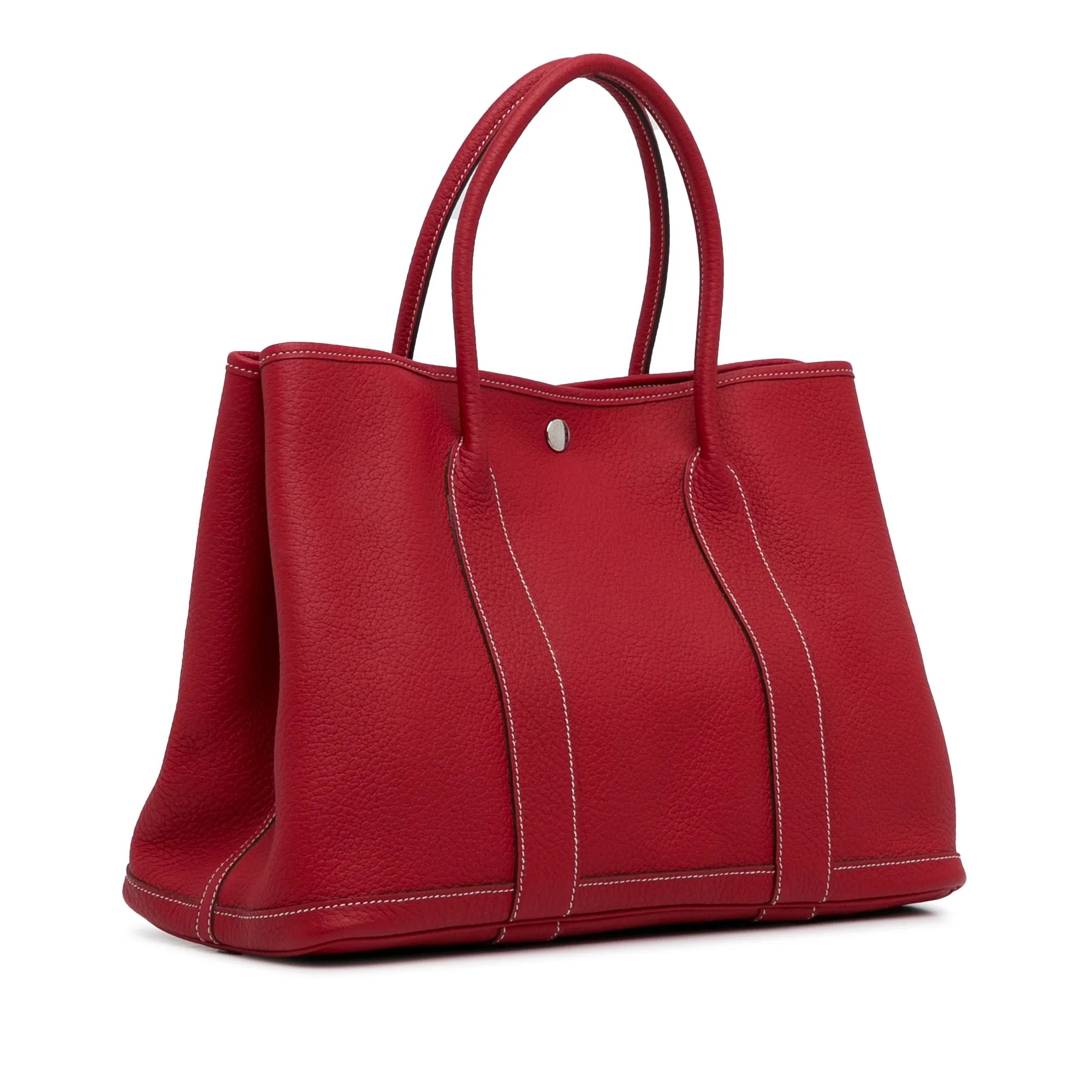 Pre-Owned Authenticated Hermès Negonda Garden Party 36 Calf Leather Red Tote Bag Unisex (Good)