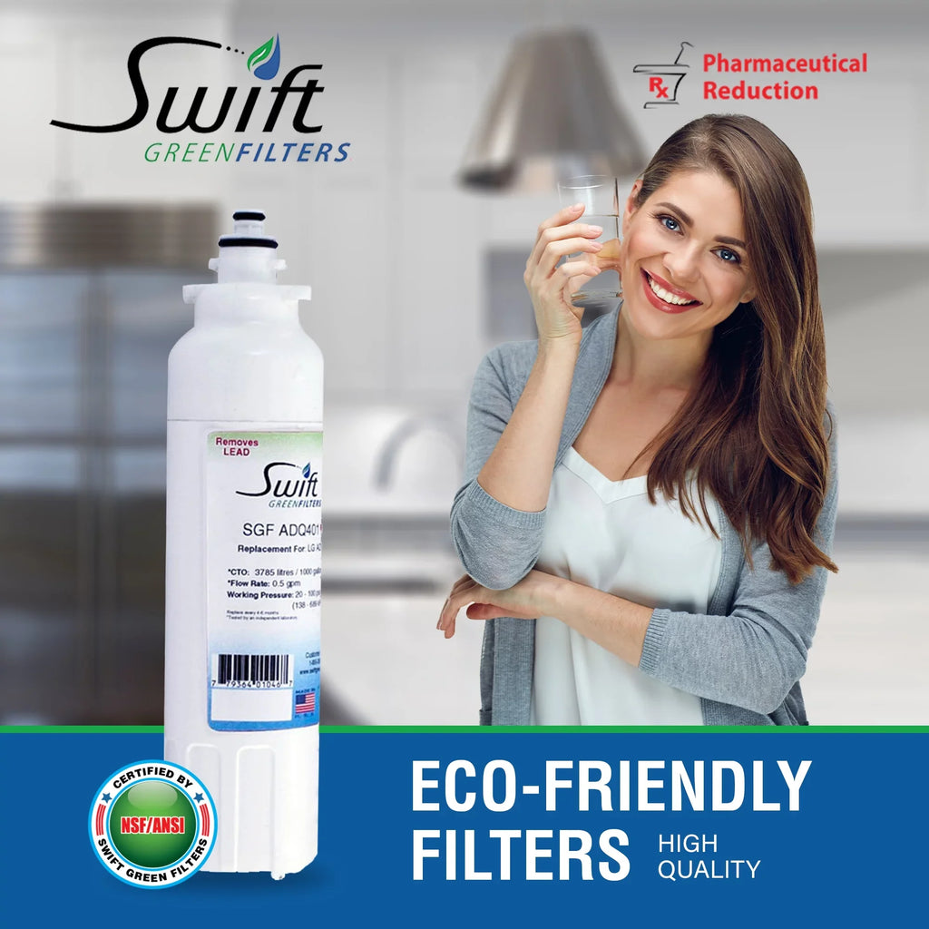 Swift Green Filters SGF-ADQ401 Rx Pharmaceutical Replacement for LG LT800P Refrigerators Water Filters(Pack of 2)