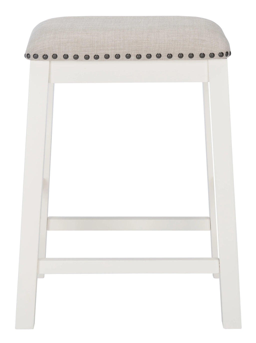 SAFAVIEH Aero Mid-Century Counter Stool, White, Set of 2 (18.8 in. W x 13 in. D x 25 in. H)