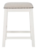 SAFAVIEH Aero Mid-Century Counter Stool, White, Set of 2 (18.8 in. W x 13 in. D x 25 in. H)
