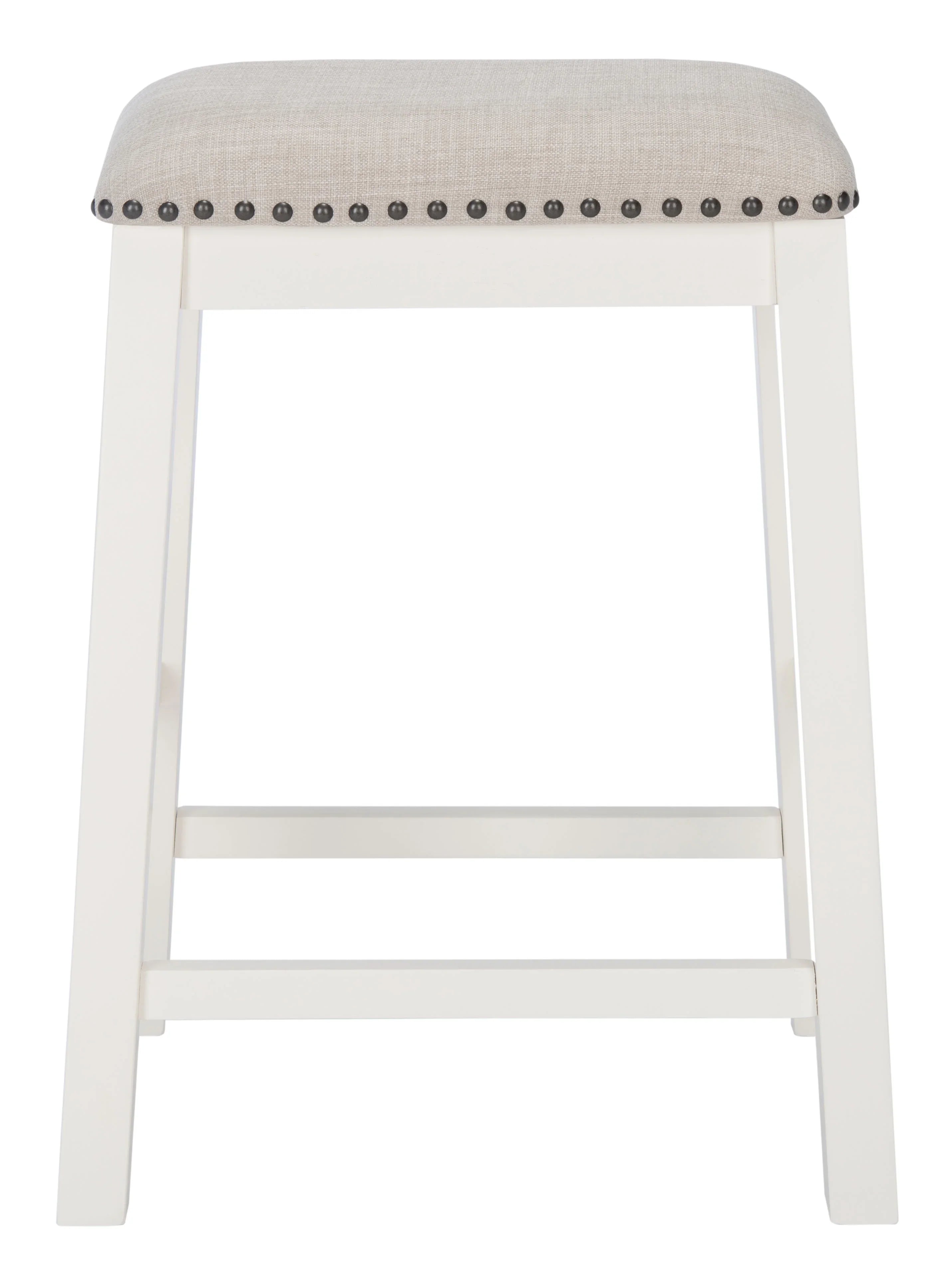SAFAVIEH Aero Mid-Century Counter Stool, White, Set of 2 (18.8 in. W x 13 in. D x 25 in. H)